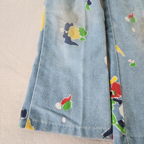 Vintage 70s Healthtex Abstract Floral Flared Pants 5t - Picture 8 of 8